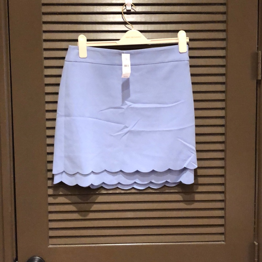 Ann Taylor Loft pale blue skirt w/ scallop detail